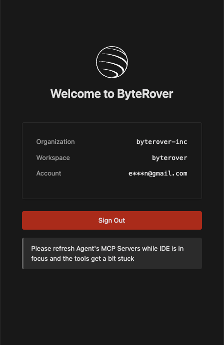 ByteRover Home UI