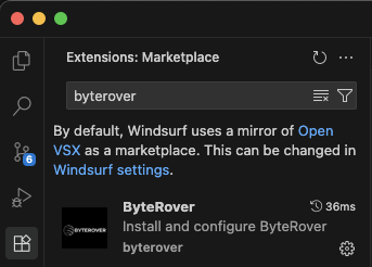 Install ByteRover Extension